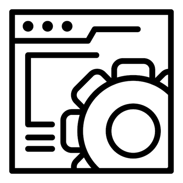 Icono de configuración de página Icono de vector de configuración de página de esquema para diseño web aislado sobre fondo blanco