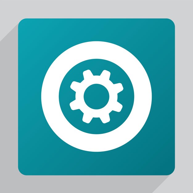 Icono de configuración plana, blanco sobre fondo verde