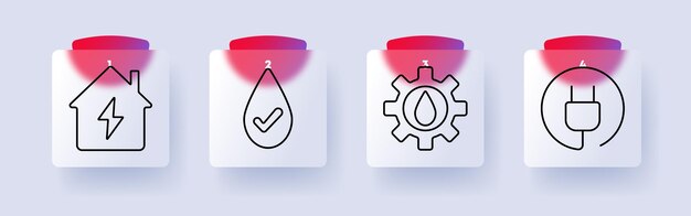Icono de configuración de sostenibilidad y servicios públicos El agua eléctrica del hogar Compruebe la configuración del combustible Enchufe de alimentación
