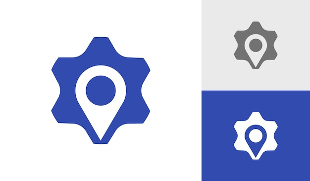 Ícono de configuración con ubicación de pin