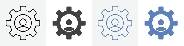 icono de configuración de usuario Vector de símbolo o signo de grupo