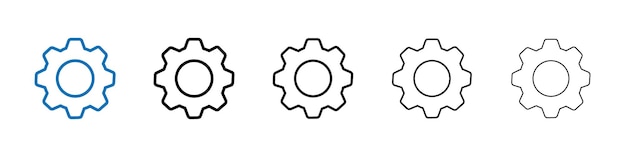 Icono de configuraciones Logotipo vectorial de esquema para la interfaz de usuario web