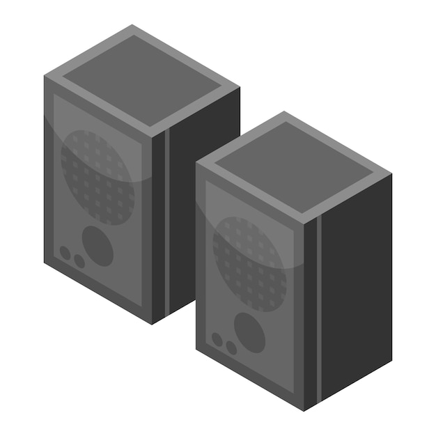 Icono de conjunto de altavoces Isométrico del icono de vector de conjunto de altavoces para diseño web aislado sobre fondo blanco