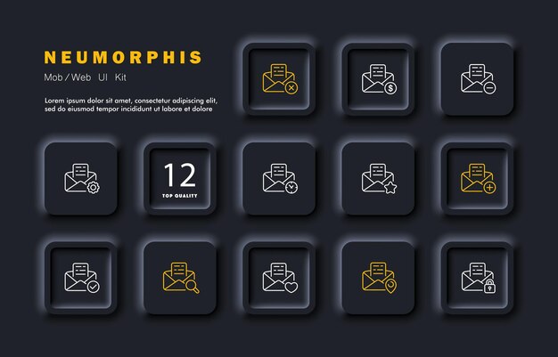 Icono de conjunto de archivos Cargar y cargar información galería imágenes carpetas búsqueda de datos menos nueva comunicación Concepto de conjunto de datos Estilo de neomorfismo Icono de línea vectorial para negocios y publicidad