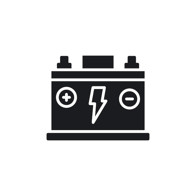 El icono del conjunto de baterías de automóviles de energía eléctrica, la batería de celdas de litio y hierro, el símbolo vectorial de la batería de plomo eléctrico industrial, el signo de la batería en negro, lleno y delineado.