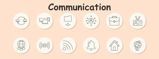 El icono del conjunto de comunicaciones Mapa globo lámpara de escritorio nube cargar nube descargar lista de discursos correo electrónico portátil conexión a la red conferencia difusión tecnología de auriculares de comunicación