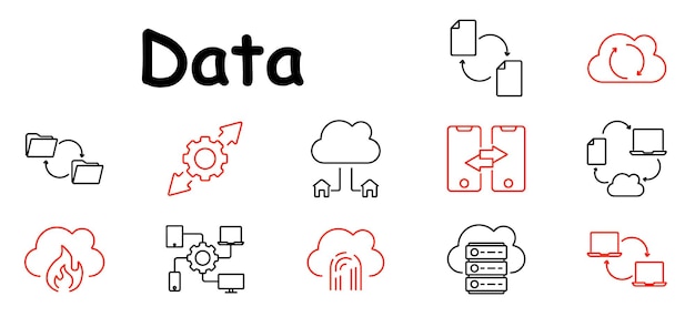 Ícono de conjunto de datos Carpeta sincronización engranaje red nube servidor transferencia de archivos base de datos huellas dactilares carga tecnología de intercambio