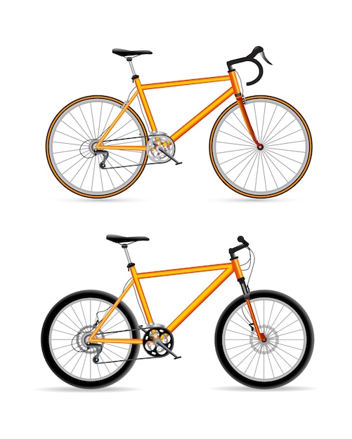 Vector icono de conjunto de diseño de bicicleta deportiva