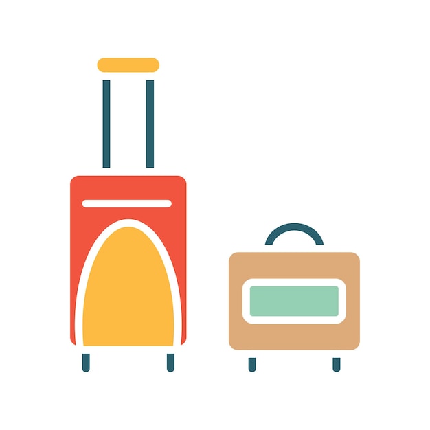Icono del conjunto de equipaje Maleta roja maleta marrón maleta de viaje bolsas de embalaje viaje de vacaciones transporte turismo viaje equipaje