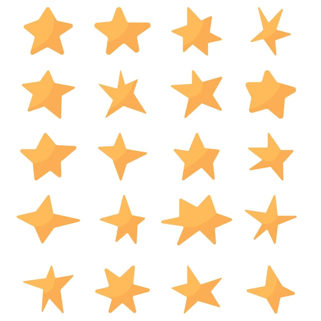El icono del conjunto de estrellas de Doodle Vector
