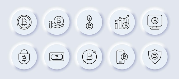 Icono de conjunto de euros Transacción de transferencia de dinero intercambio de moneda billete de dólar moneda centavo efectivo pago sin efectivo bolsa de flecha enviar salario Estilo de neomorfismo Icono de línea vectorial para publicidad