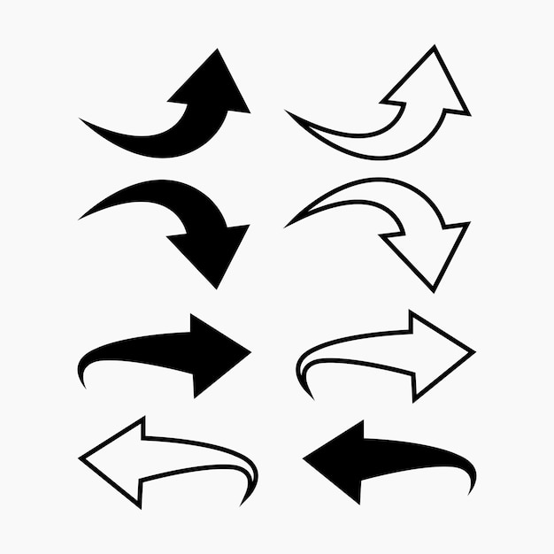 Icono de conjunto de flechas Símbolos de flecha coloridos Elementos gráficos vectoriales aislados de flecha