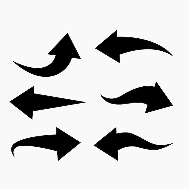 Icono de conjunto de flechas Símbolos de flecha coloridos Elementos gráficos vectoriales aislados de flecha