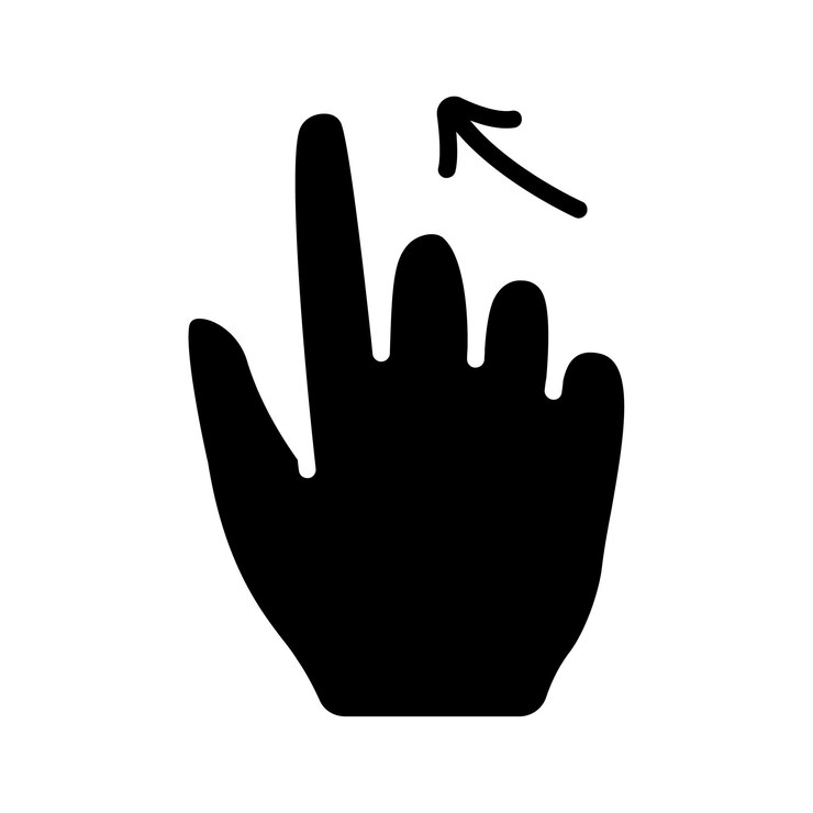 Vector icono de conjunto de gestos deslizar toque doble clic girar pellizco zoom desplazamiento gesto pantalla táctil interacción con la interfaz de usuario movimiento de la mano multitáctil gesto deslizar pellizco control