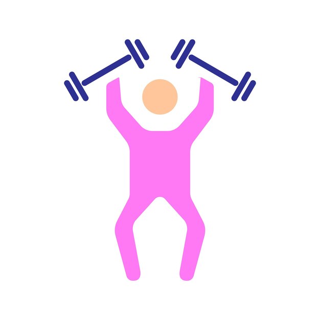 Icono del conjunto de levantamiento de pesas Persona que levanta pesas entrenamiento de fuerza gimnasio ejercicio fitness culturismo construcción muscular entrenamiento actividad física salud atlético