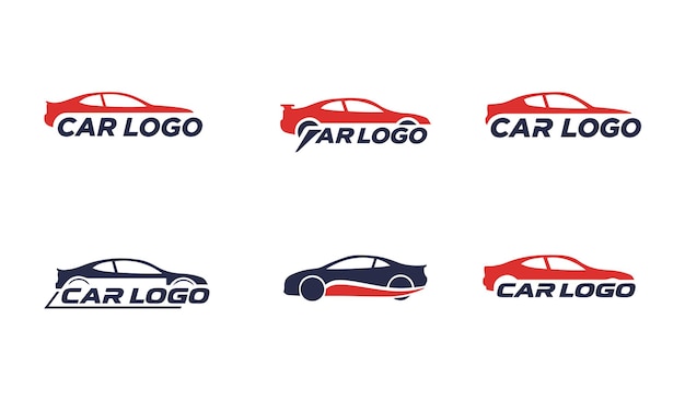 Icono del conjunto de logotipos de automóviles Diseño de automóviles velocidad vehículo símbolo de marca plantilla vector de carreras rápidas