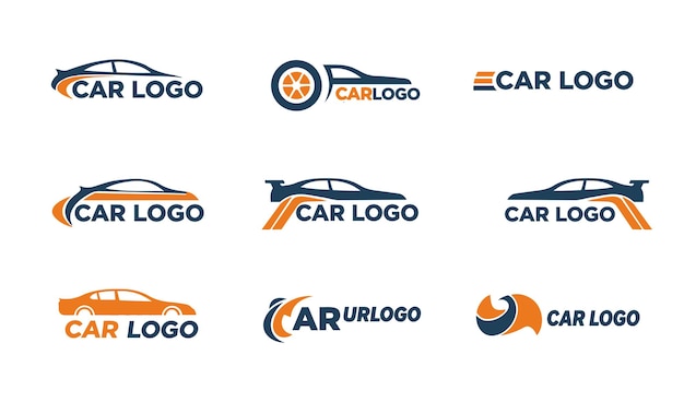 Icono del conjunto de logotipos de automóviles Diseño de automóviles velocidad vehículo símbolo de marca plantilla vector de carreras rápidas