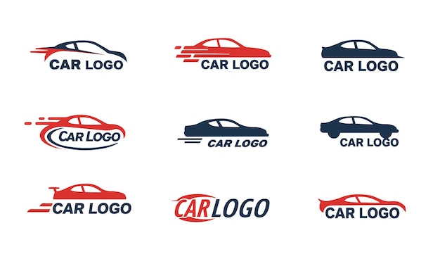 Icono del conjunto de logotipos de automóviles Diseño de automóviles velocidad vehículo símbolo de marca plantilla vector de carreras rápidas
