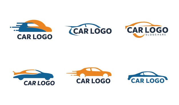 Icono del conjunto de logotipos de automóviles Diseño de automóviles velocidad vehículo símbolo de marca plantilla vector de carreras rápidas