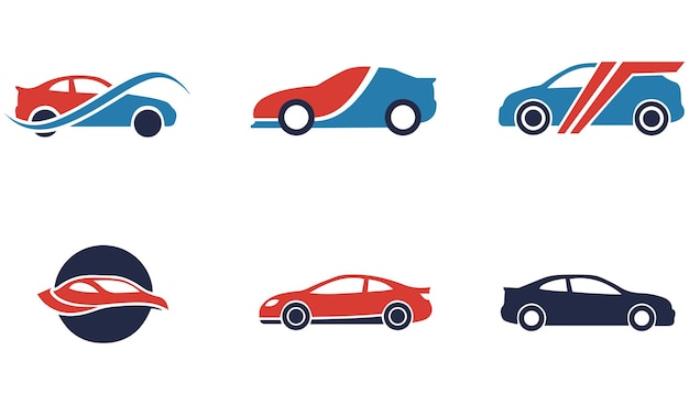 Icono del conjunto de logotipos de automóviles Diseño de automóviles velocidad vehículo símbolo de marca plantilla vector de carreras rápidas