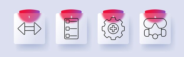 Icono del conjunto de navegación y control del sistema Expandir la lista de comprobación Configuraciones médicas Configuración del sistema de control de auriculares VR Tecnología de interfaz digital