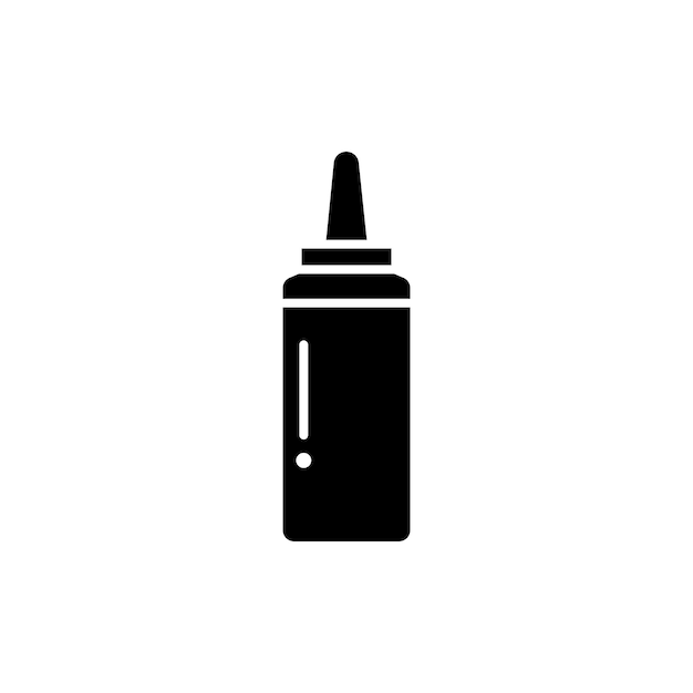 El icono del conjunto de salsas botella de ketchup de tomate símbolo vectorial del icono de la botella de salsa exprimida en estilo negro lleno y delineado