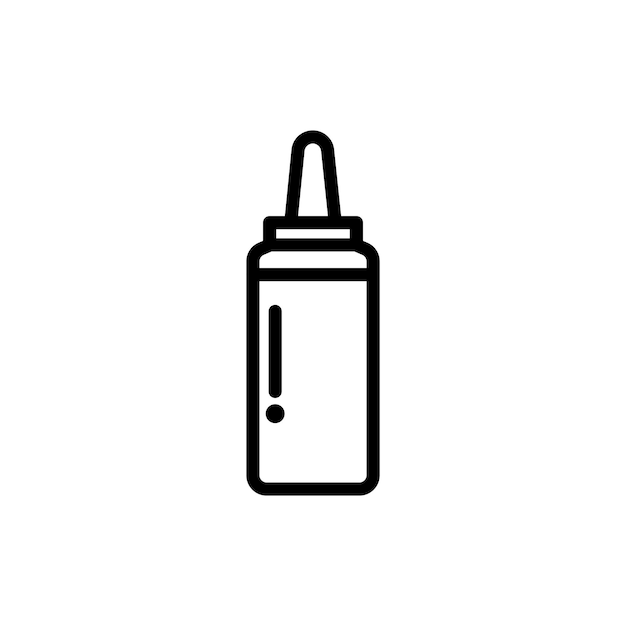 El icono del conjunto de salsas botella de ketchup de tomate símbolo vectorial del icono de la botella de salsa exprimida en estilo negro lleno y delineado