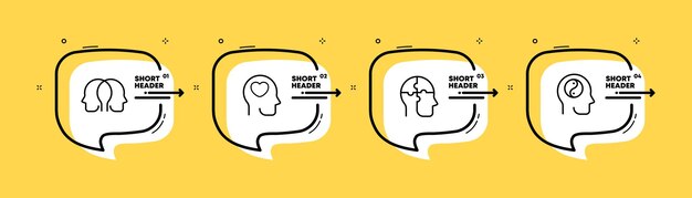 Icono de conjunto de salud mental Tratar el trastorno bipolar esquizofrenia rompecabezas depresión Concepto de psicoterapia Línea de tiempo infográfica con iconos y 4 pasos Icono de línea vectorial para Negocios y Publicidad