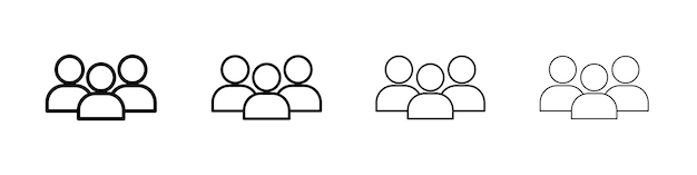 icono conjunto de signos de contorno de personas