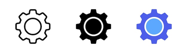 Icono de conjunto de sistema de actualización Concepto de progreso de la aplicación de actualización Icono de carga y engranaje Icono de barra de progreso Icono de vector en línea estilo negro y colorido sobre fondo blanco