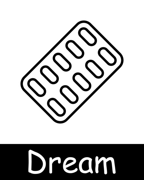 El icono del conjunto de sueños el sueño el reposo de la cama el reloj despertador el cazador de sueños Z el ronquido la melatonina las almohadas las pastillas el sombrero del sueño la lámpara el hombre en las dosis el concepto del sueño