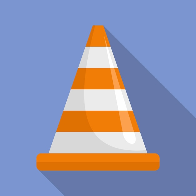 Icono de cono de atención Ilustración plana del icono de vector de cono de atención para web