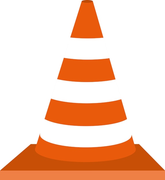 Icono de cono de carretera Ilustración plana del icono vectorial de cono de camino