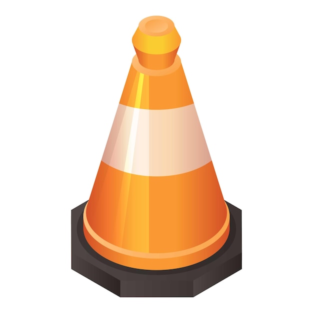 Vector icono de cono de carretera naranja isométrico de icono de vector de cono de carretera naranja para diseño web aislado sobre fondo blanco