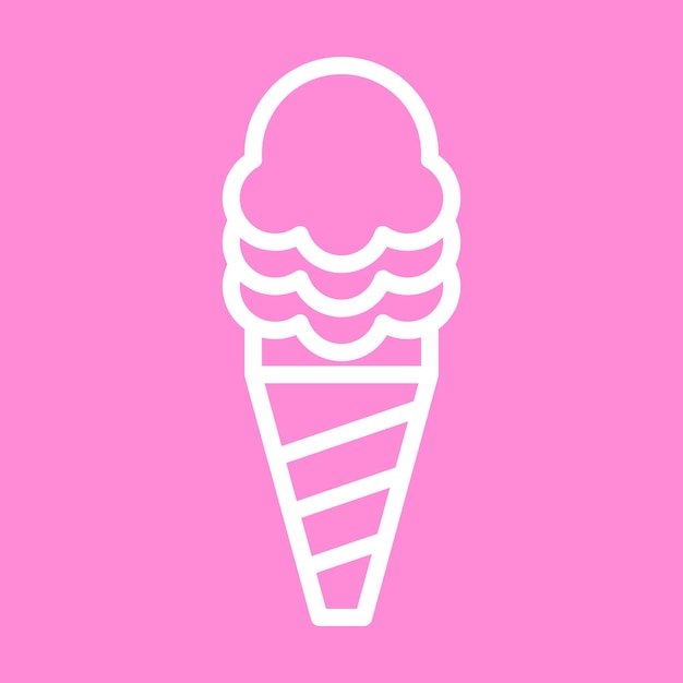 icono de cono de helado en estilo de línea Ilustración vectorial