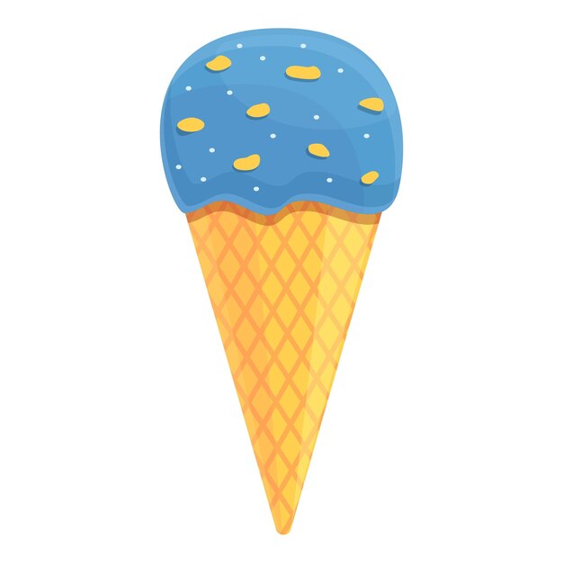 Icono de cono de helado de fiesta de verano Caricatura de icono de vector de cono de helado de fiesta de verano para diseño web aislado sobre fondo blanco