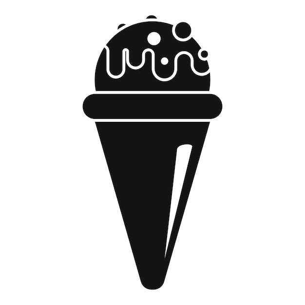 Icono de cono de helado ilustración simple del icono de vector de cono de helado para diseño web aislado sobre fondo blanco