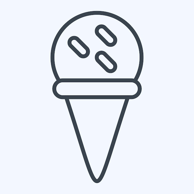 Icono cono de helado relacionado con la línea de símbolos de leche y bebida ilustración simple