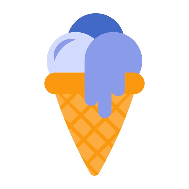 Icono de cono de helado vectorial editable