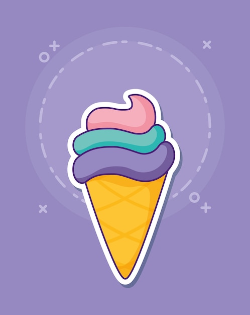 Vector icono de cono de helado