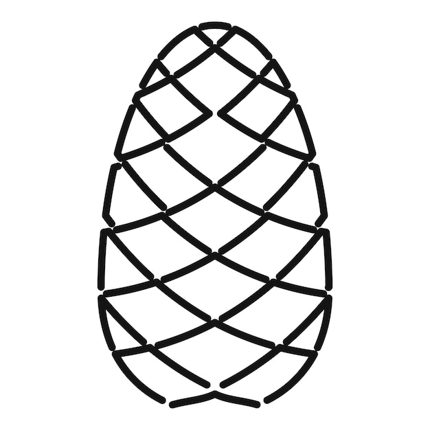 Icono de cono de pino mágico Contorno de icono de vector de cono de pino mágico para diseño web aislado sobre fondo blanco
