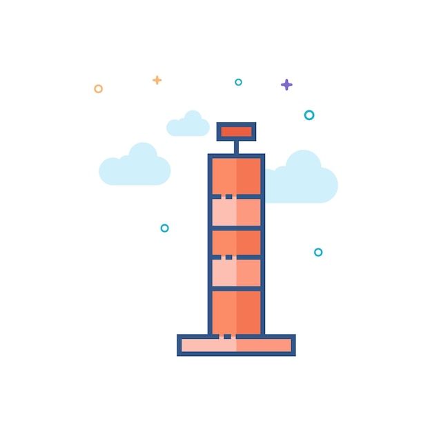 Icono de cono de tráfico estilo de color plano ilustración vectorial