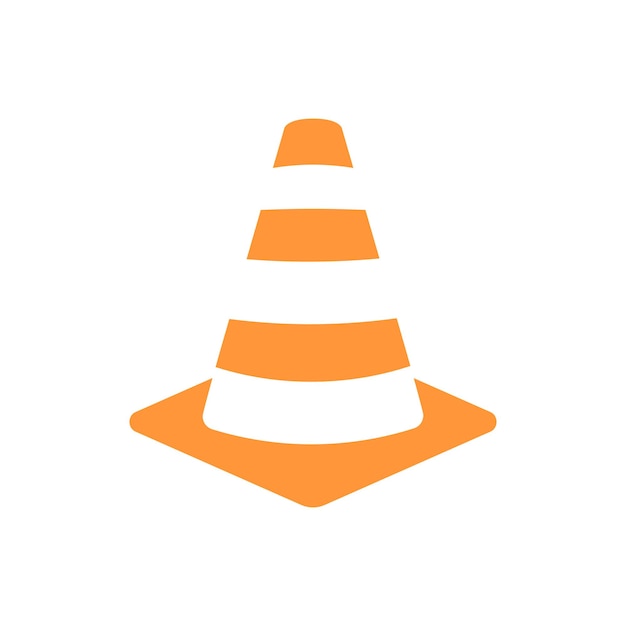 Icono de cono de tráfico en estilo plano Ilustración vectorial de obstáculos de seguridad en un fondo aislado Concepto comercial de señal de barrera de construcción