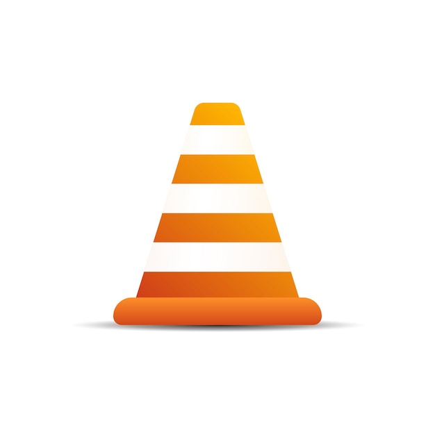Icono de cono de tráfico en estilo plano Ilustración vectorial de obstáculos de seguridad en un fondo aislado Concepto comercial de señal de barrera de construcción