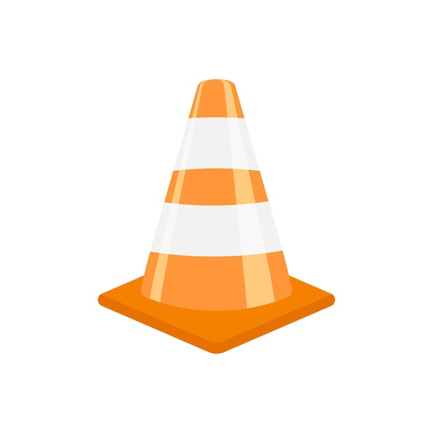 Icono de cono de tráfico en estilo plano Obstáculo de seguridad ilustración vectorial sobre fondo aislado Concepto de negocio de signo de barrera de construcción