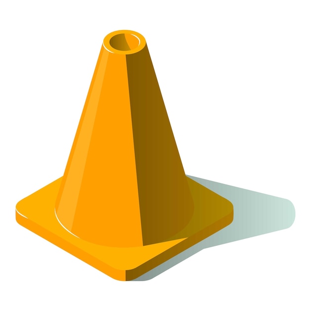 Icono de cono de tráfico Ilustración isométrica del icono de vector de cono de tráfico para web