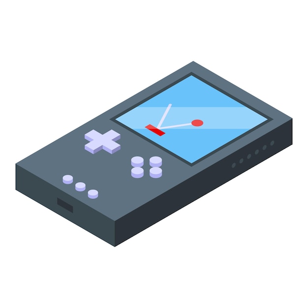 Vector icono de consola de juegos retro vector isométrico diseño de audio estilo de dispositivo