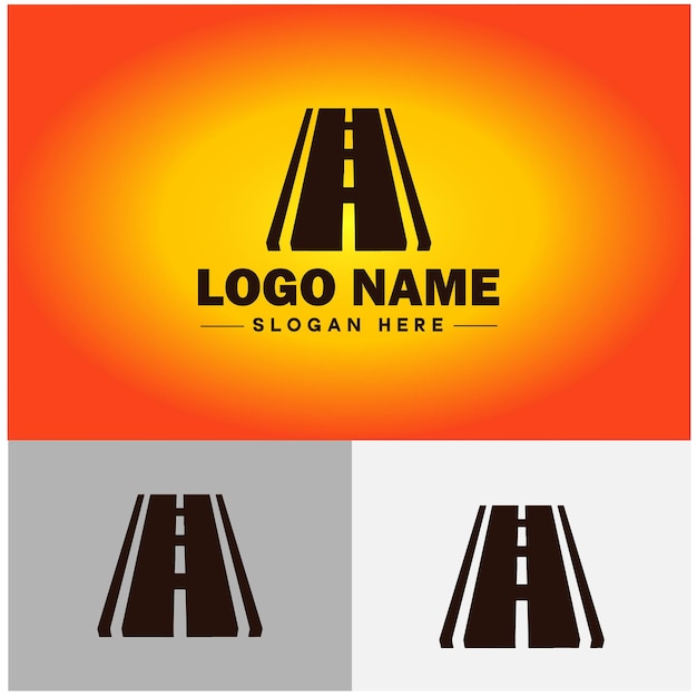 Vector icono de construcción de carreteras logotipo de mantenimiento de carreteras transporte tema de tráfico destino logotipo de viaje