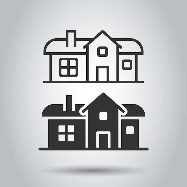 Icono de construcción en estilo plano Ilustración de vector de inicio sobre fondo blanco aislado Concepto de negocio de casa