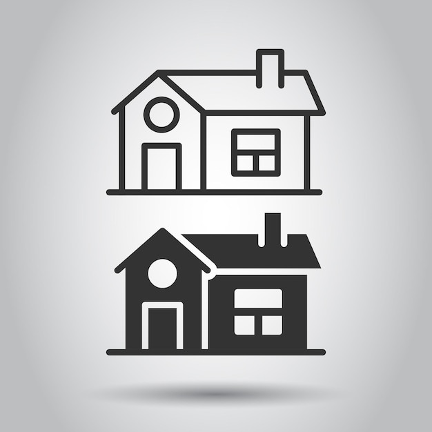 Icono de construcción en estilo plano Ilustración de vector de inicio sobre fondo blanco aislado Concepto de negocio de casa